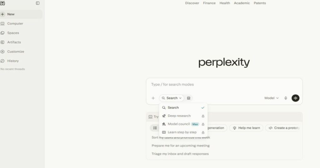 Perplexity ai interface showing a conversation 