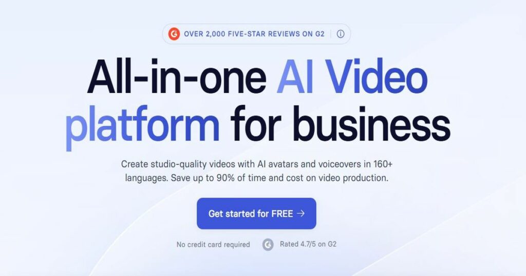Synthesia Create studio-quality videos with AI avatars and voiceovers