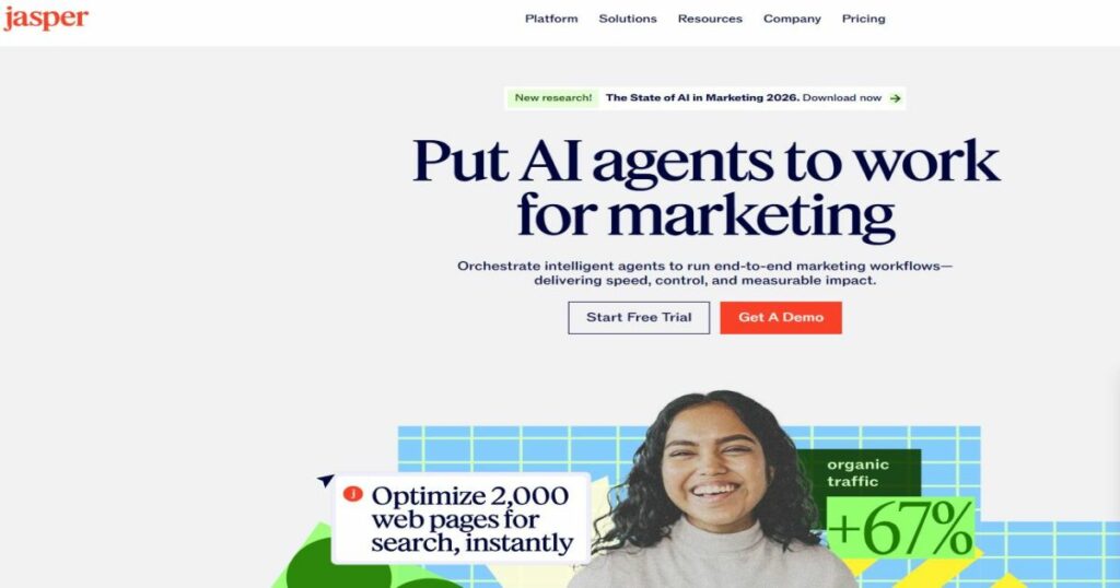 Jasper AI product page 